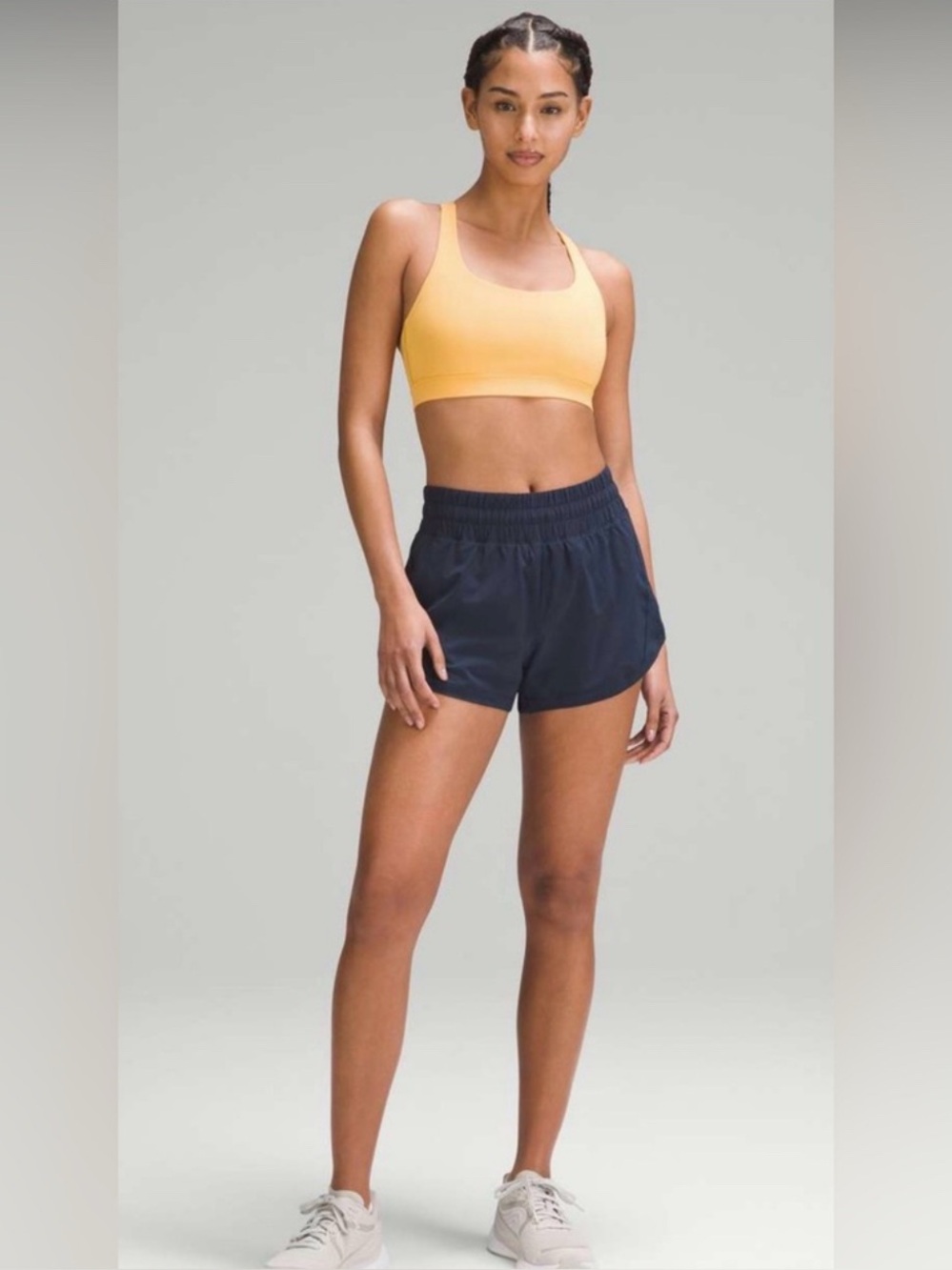 LULULEMON Energy Bra Long Line Mango Dream Strappy Back  Sports Bra Size:8